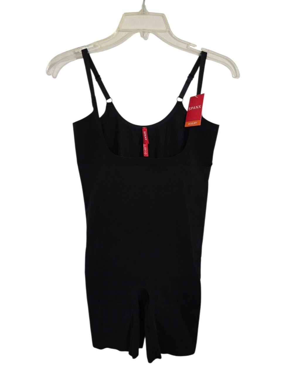 NWT Spanx Sculpt Open Bust Mid Thigh Bodysuit Oncore Black Size XL Shapewear